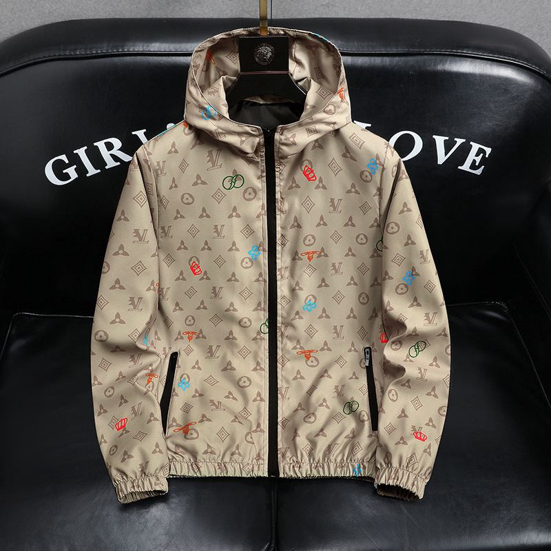 Designer Jacket Luxury Fashion Loose Zipper Geometric Stripe Printed Men's Windproof Hoodie Spring Autumn Youth Outdoor Sports Thin Top Breathabl - view 3