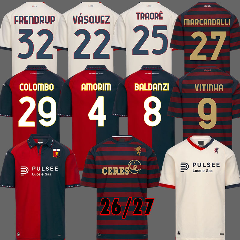 Genoa Maglie Calcio 2026 2027 Baldanzi Vitinha Maglie Colombo Puczka Frendrup U…
