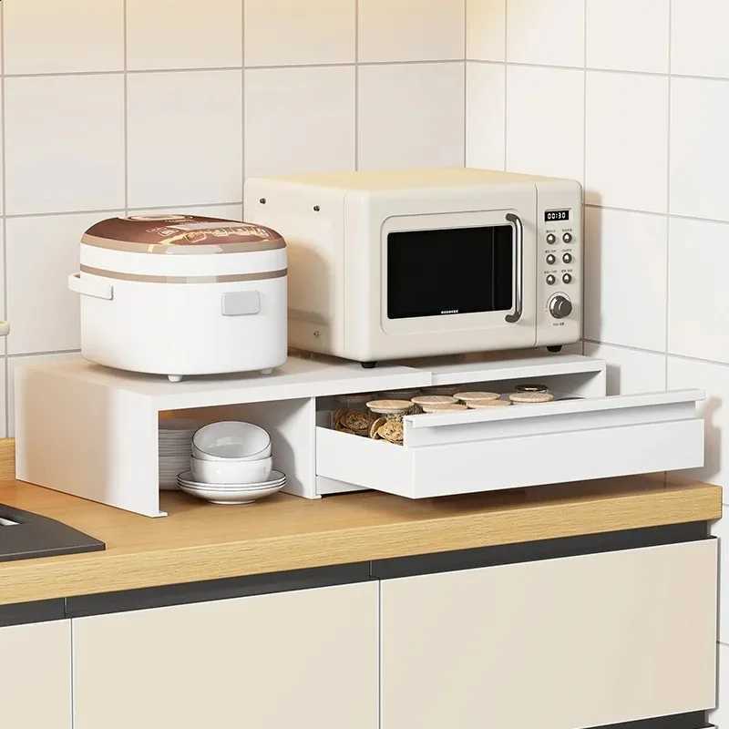 Pull Microwave Rack with out Storage Drawer Shelf Kitchen Countertop Storage Rack Pull-out Kitchen Support Display Rack J260907 - view 3