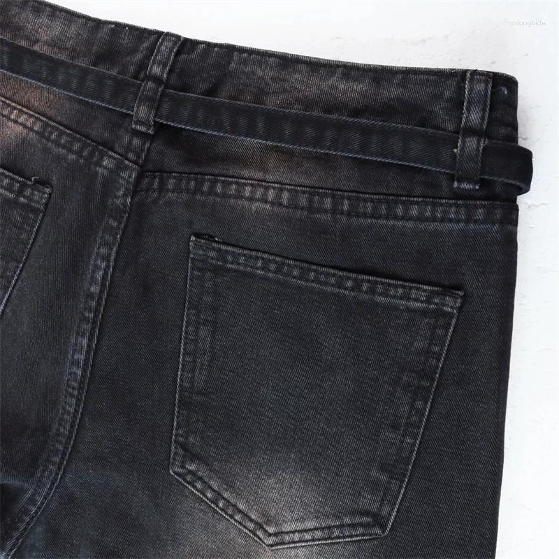 Men' s Jeans America Style Letter Embroidered Loose Retr - view 5