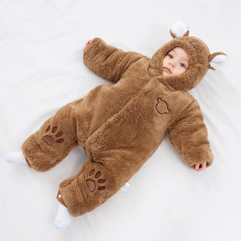 Autumn and Winter Baby Plush Climbing Clothes Baby Warm and Thick Cartoon Dog Rabbit Cute Cotton Clothes for 0-2 Years 260907 - view 5