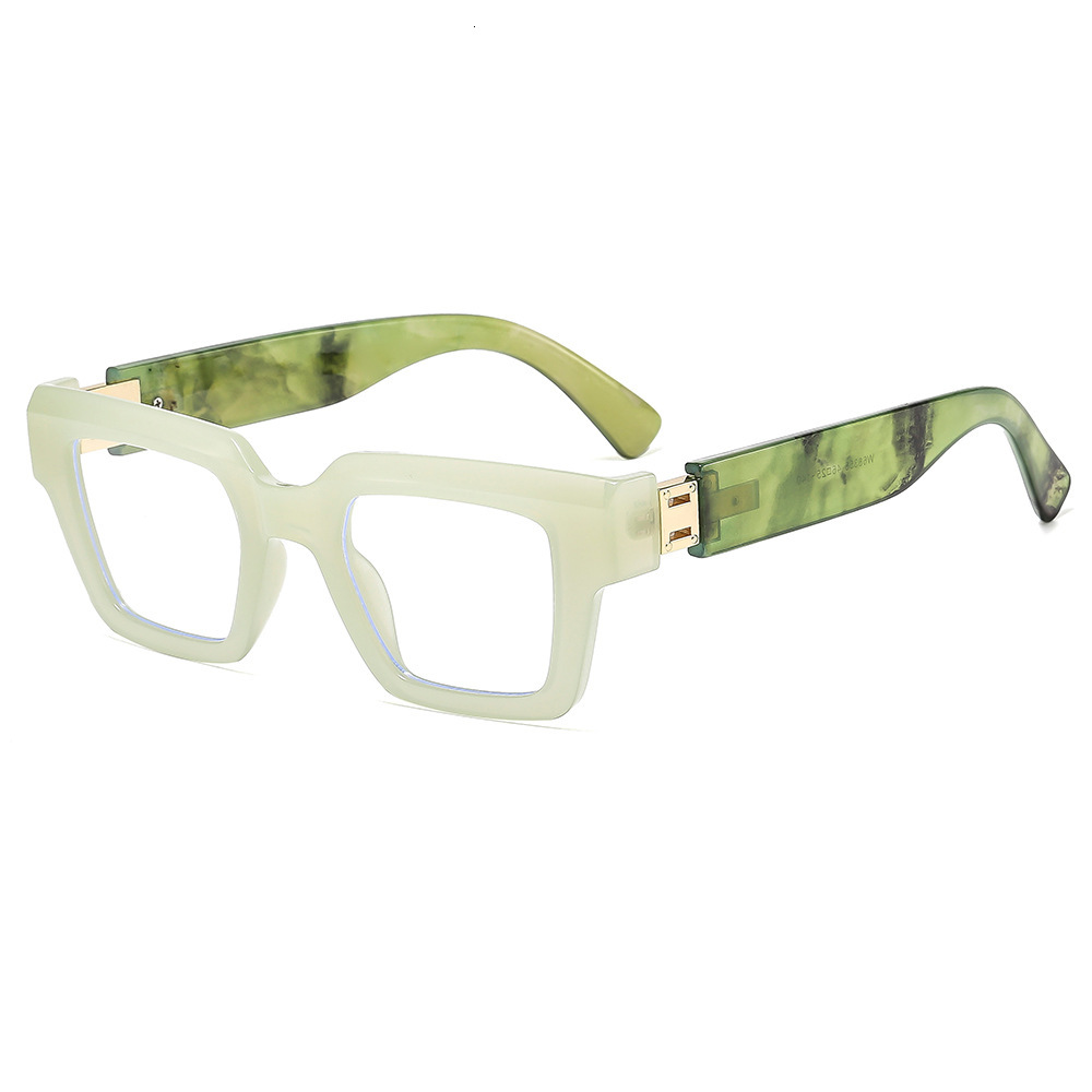 Leopard print square-shaped European American anti-blue light women, fashionable and suitable prescription lenses, thick frame glasses for men - view 5