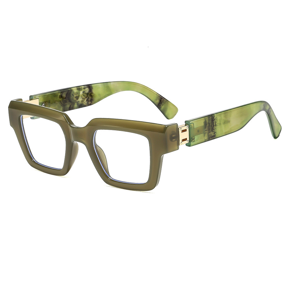 Leopard print square-shaped European American anti-blue light women, fashionable and suitable prescription lenses, thick frame glasses for men - view 6