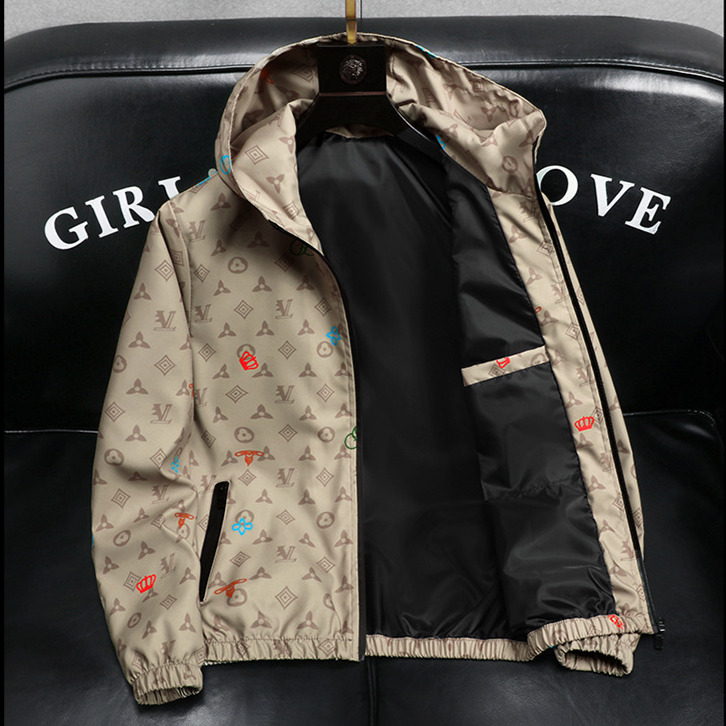 Designer Jacket Luxury Fashion Loose Zipper Geometric Stripe Printed Men's Windproof Hoodie Spring Autumn Youth Outdoor Sports Thin Top Breathabl - view 4