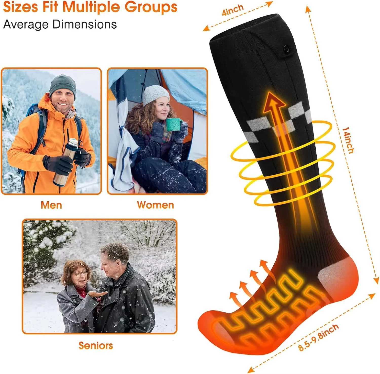 New APP Control Heated Socks 5000mah Battery Electric Heated Skiing Socks Winter Thermal Heated Foot Warmer Sport Socks Q260907 - view 7