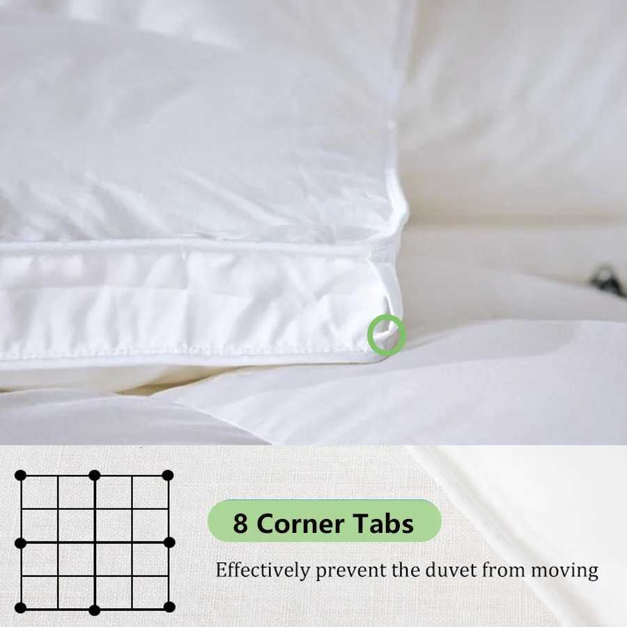 100% Cotton White Goose Down Comforter Winter Warm Duvet Insert Box Stitched Fluffy Lightweight Bedding Queen King Full Twin L260907 - view 6