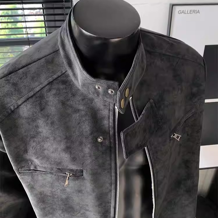 Designer Jacket American Luxury Fashion Brand Men's Stand Up Collar PU Leather Slim Fit Flying Baseball Jacket Youth Outdoor Sports And Leisure B - view 4
