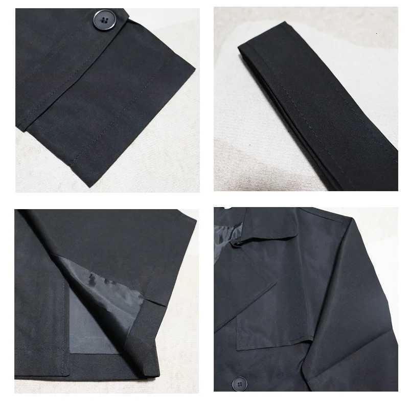 Korean Spring mens trench coat style Male Streetwear Windbreaker Trenchcoat Men Solid coats for men Casual Loose Long Overcoat D260902 - view 3
