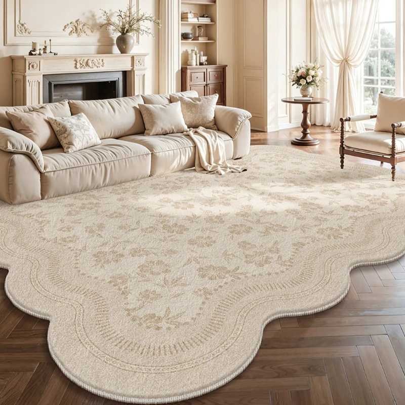 Cream Style Rugs for Bedroom Large Area Living Room Decoration Plush Carpet Irregular Thick Lounge Floor Mat Fluffy Soft Rug X260907 - view 3