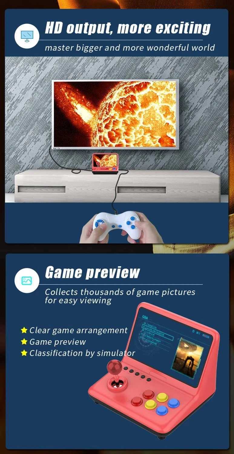 POWKIDDY A12 9inch joystick arcade A7 architecture quad-core CPU simulator video game console new game children's gift D260907 - view 7