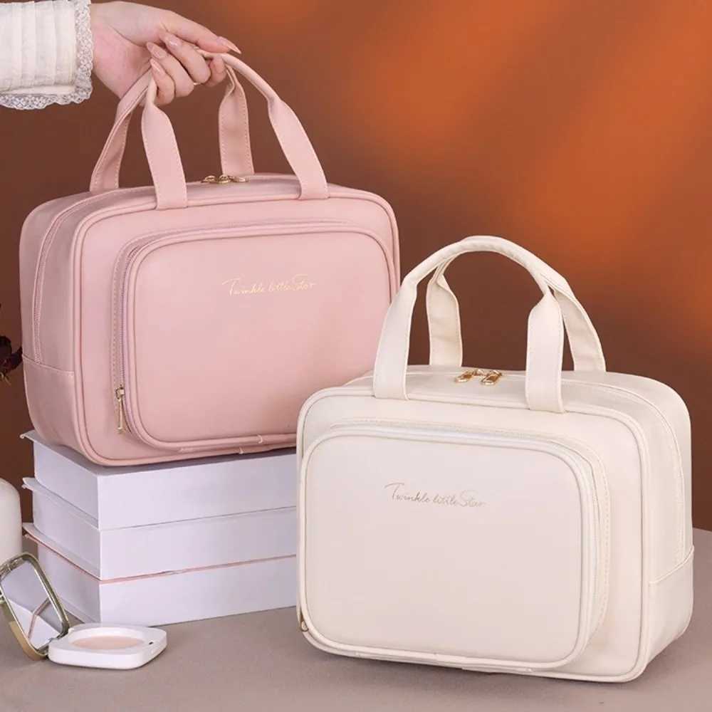 Simple Storage Makeup Bag Handle Large Capacity Cosmetic Container Multifunctional Portable Travel Wash Pouch Data Cable Storage S260909H4AF - view 3