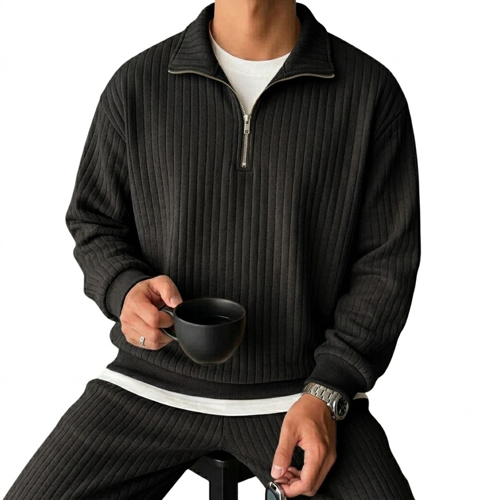 Quarter Men's Sweatshirts Luxury Solid Stripes Pullover Hoodies Gym Man V Neck Zip Up Shirts Long Sleeve Mens Coats 26Y0909 - view 3