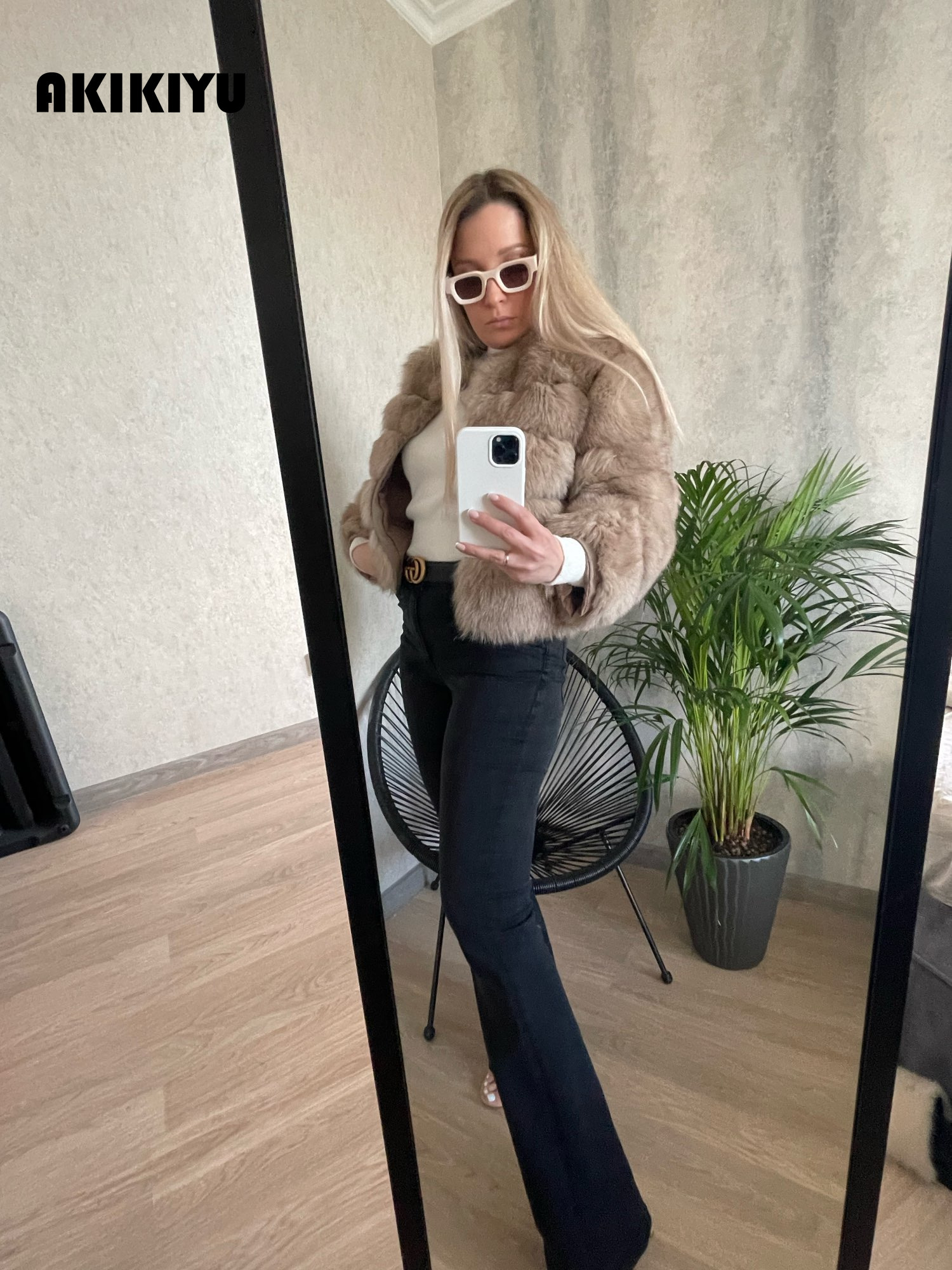 2026 Winter Jacket Women Real Coat Natural Fox Fur Outerwear O-Neck Three Quarter Sleeve Thick Warm Fashion New - view 4