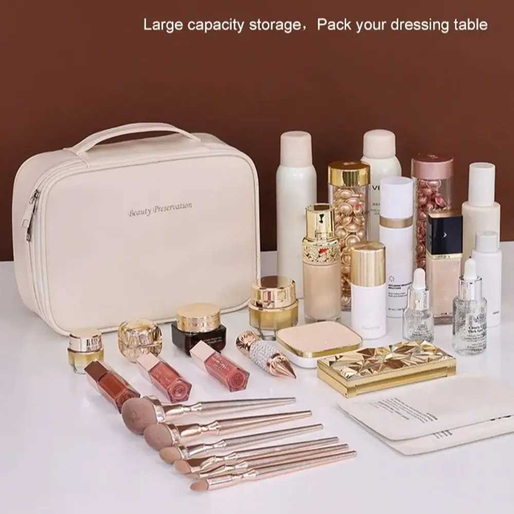 Luxury Double Layer Cosmetic Bag Zippered Waterproof Makeup Bag Large Capacity Cosmetics Organizer S260909RTHZ - view 3