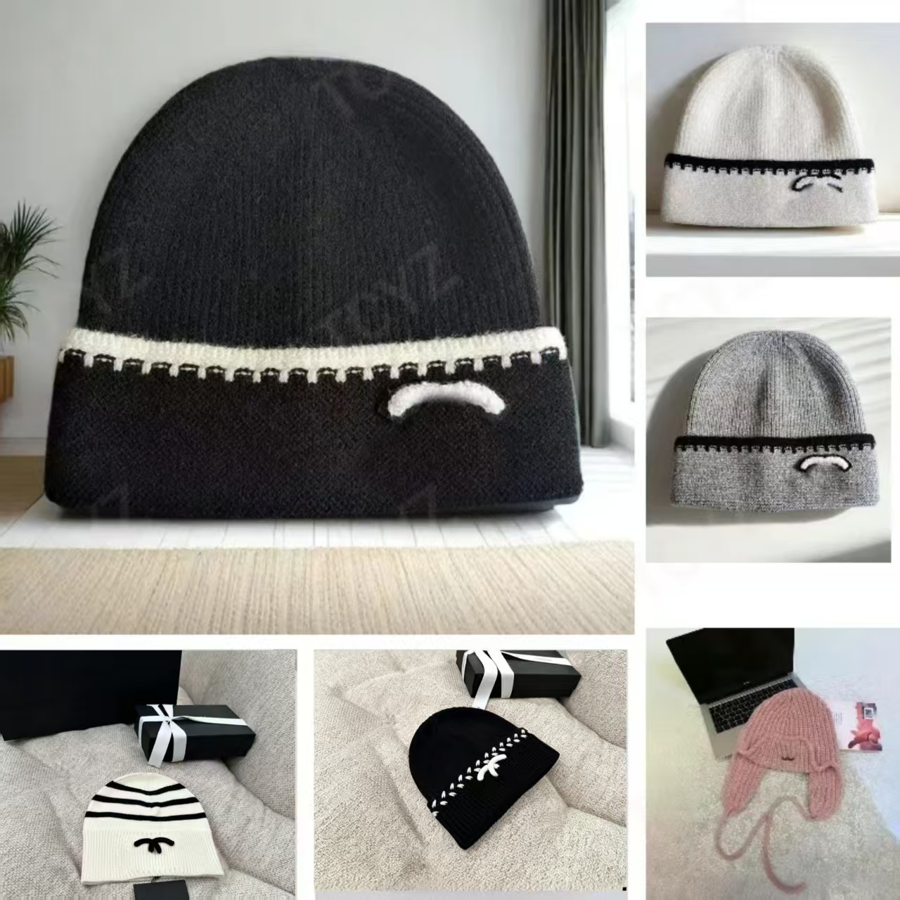 Beanie Invernale Lavorato A Maglia Berretto Firmato Berretto Alla Moda Elegante Cappelli Autunnali Per Uomo Teschio All'aperto Cappello Da Donna Cap-image