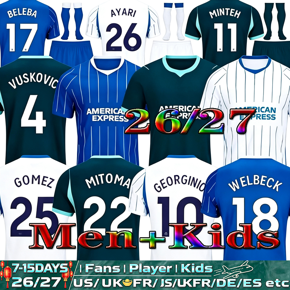 26 27 Brighton Maglie Calcio 125 Anniversario 2026 2027 Hinshelwood Gruda 8 Adi…