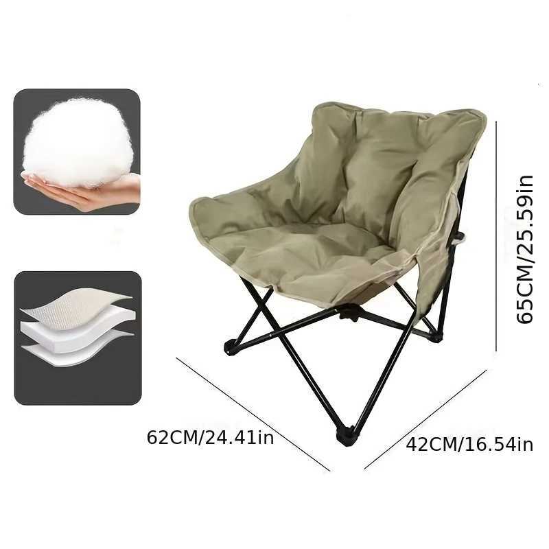 Garden Lounger Moon Chair Reinforced Outdoor Camping and Picnic Chair Low-Back Moon Chair Sketching Chair Folding Chair N260909