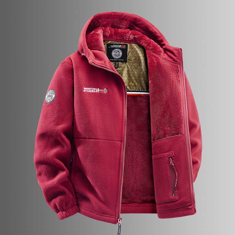Autumn/Winter Men's High-Quality Winter Coat for Middle-Aged and Elderly Youthful Fleece Jacket for Warmth in Norway EUR SizeT260909