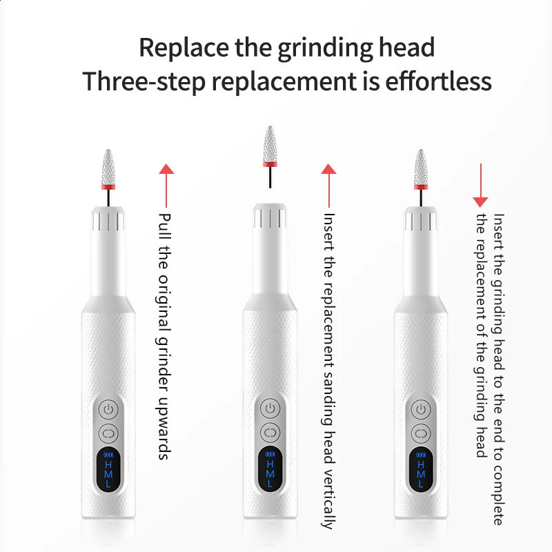 Upgraded Electric Nail Drill Cordless 6 Drill Bits 18000RPM LED Screen Professional Manicure Pedicure Gel Remover for Home Use 260909 - view 5