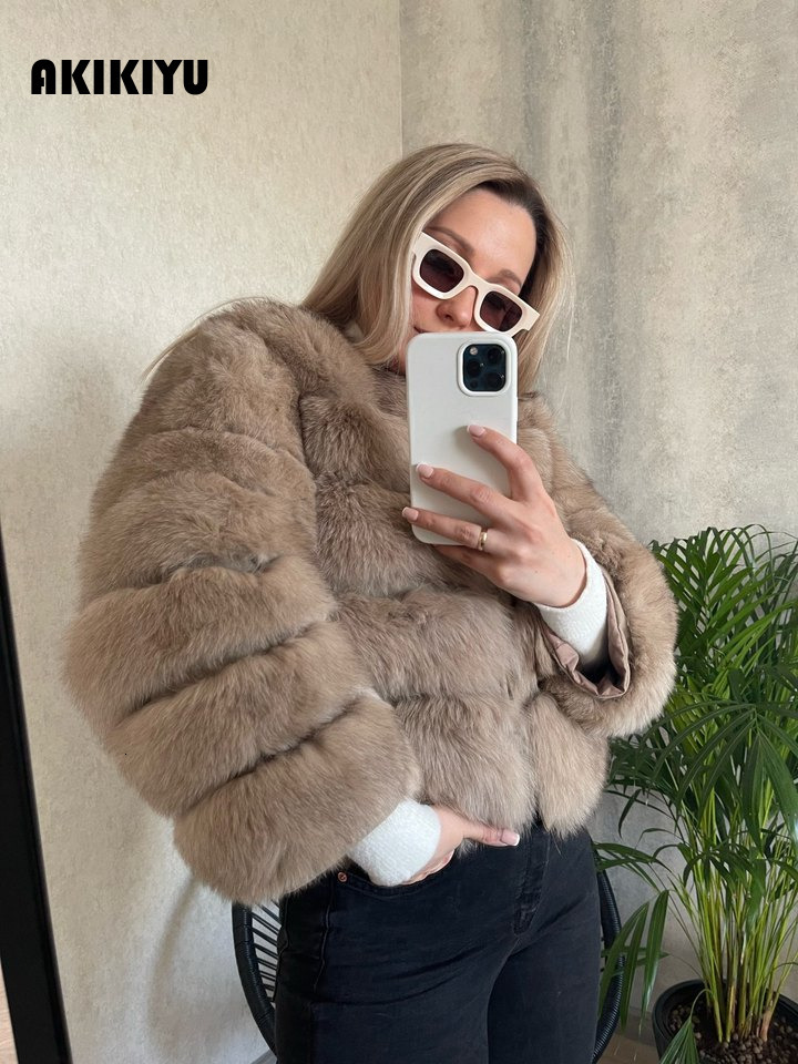 2026 Winter Jacket Women Real Coat Natural Fox Fur Outerwear O-Neck Three Quarter Sleeve Thick Warm Fashion New - view 3