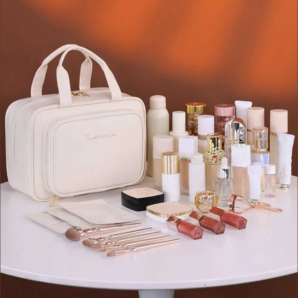 Simple Storage Makeup Bag Handle Large Capacity Cosmetic Container Multifunctional Portable Travel Wash Pouch Data Cable Storage S260909H4AF - view 4