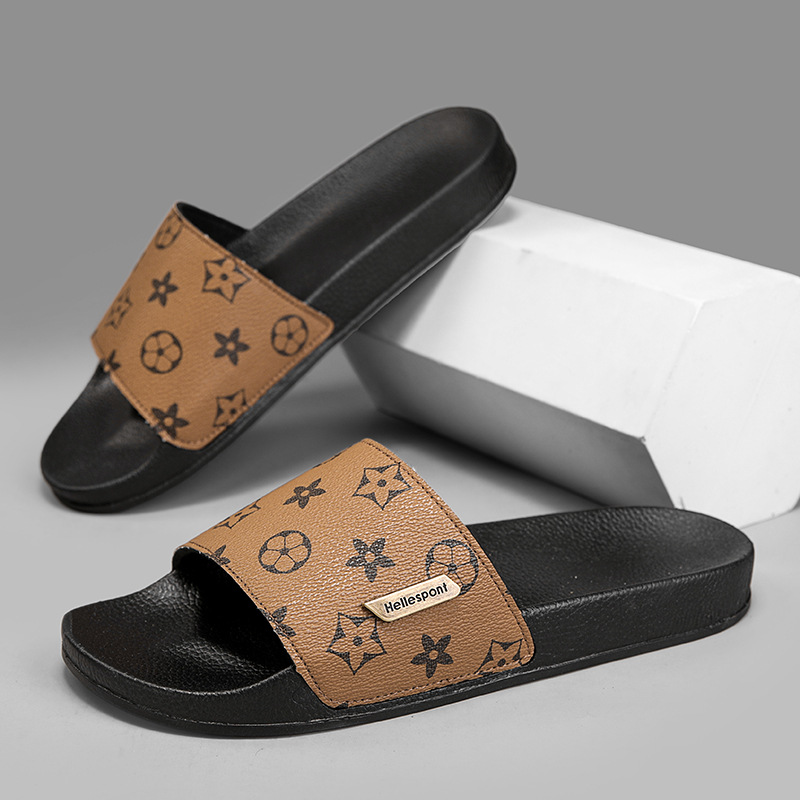 Luxury Design Slippers 2026 Men's Embossed Pattern Slide Sandals - Comfortable Cushioned Sole Footwear for Daily Home & Casual Use Free Shipping - view 8