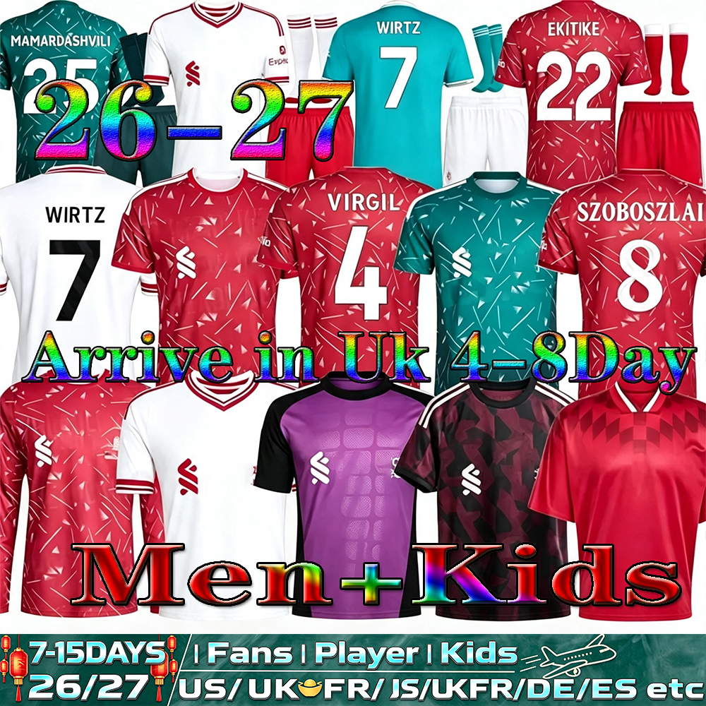 95/96 Maglia Retrò 25 26 27 Isak Diogo Jota Wirtz Frimpong Kerkez MAC Allister Ekitike Maglia Da Calcio Szoboszlai Gakpo Maglia Da Calcio Salah Bamb-image
