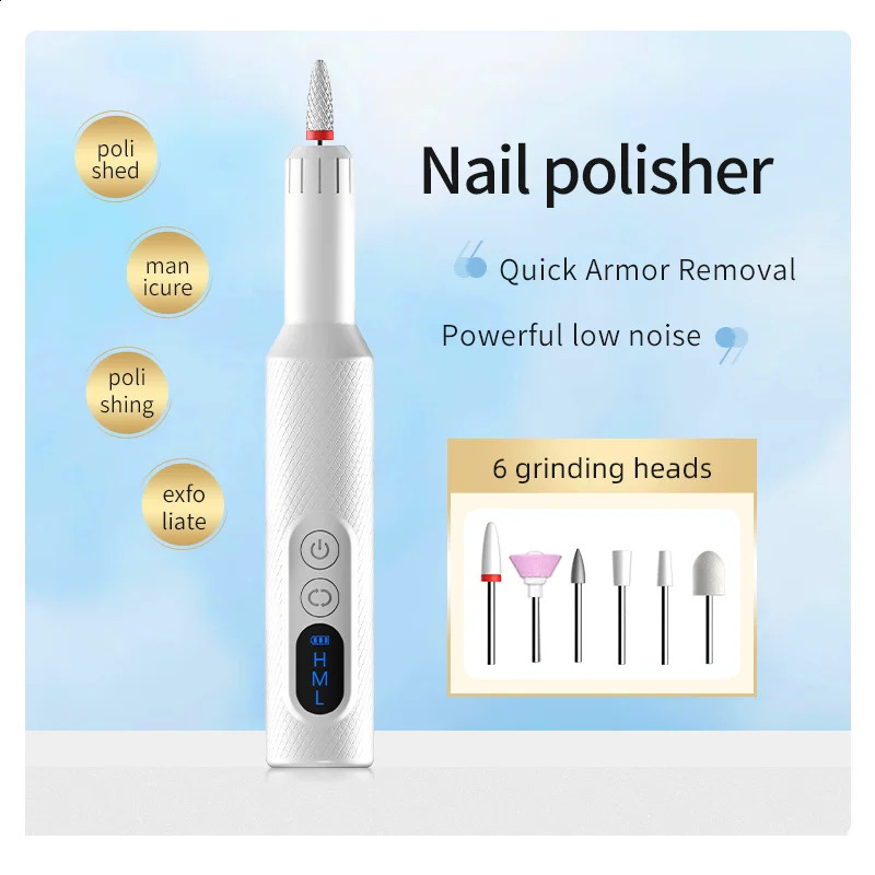 Upgraded Electric Nail Drill Cordless 6 Drill Bits 18000RPM LED Screen Professional Manicure Pedicure Gel Remover for Home Use 260909 - view 3