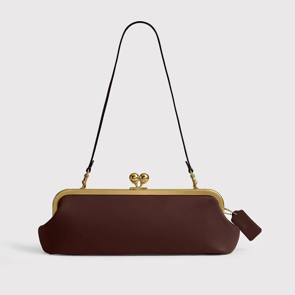 2026 Kisslock Shoulder Bags for Women Bag Soft PU Leather Clip Bag Women Handbag Frame Wedding Clutch Ladies 260908 - view 6