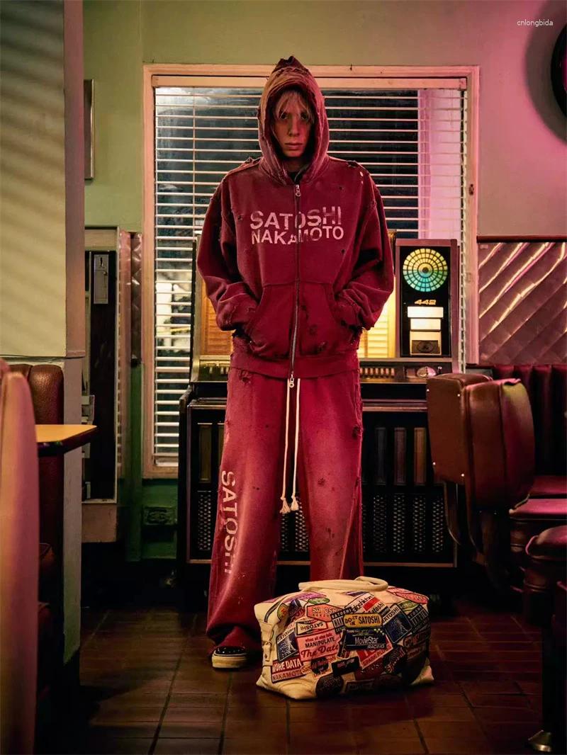 Men' s Hoodies Classic Letters Print Zipper Hoodie Hoode - view 3