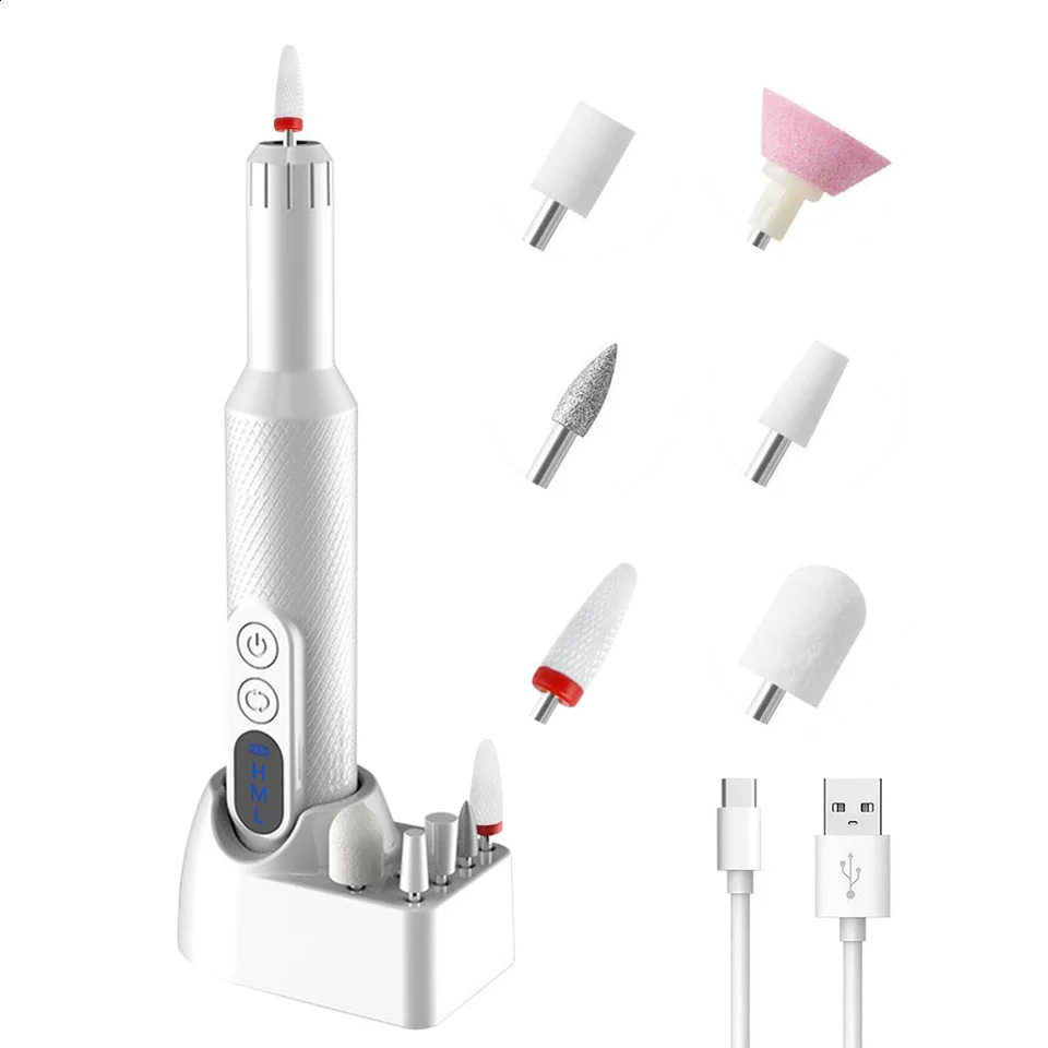 Upgraded Electric Nail Drill Cordless 6 Drill Bits 18000RPM LED Screen Professional Manicure Pedicure Gel Remover for Home Use 260909