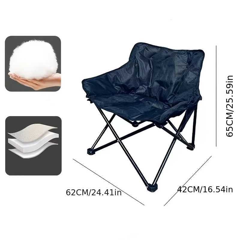 Garden Lounger Moon Chair Reinforced Outdoor Camping and Picnic Chair Low-Back Moon Chair Sketching Chair Folding Chair N260909 - view 4