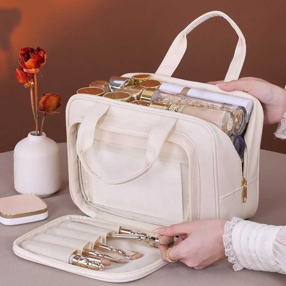 Simple Storage Makeup Bag Handle Large Capacity Cosmetic Container Multifunctional Portable Travel Wash Pouch Data Cable Storage S260909H4AF