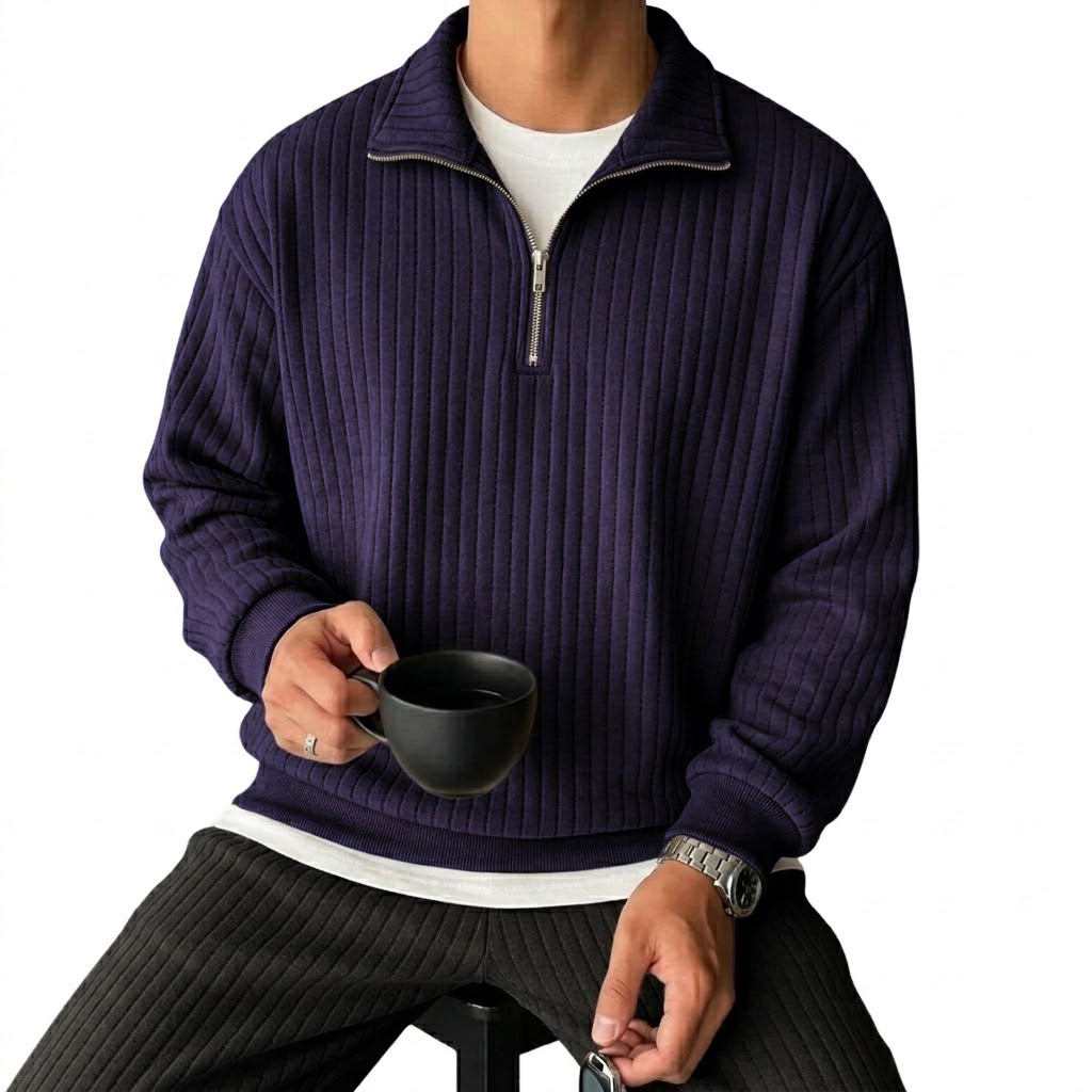 Quarter Men's Sweatshirts Luxury Solid Stripes Pullover Hoodies Gym Man V Neck Zip Up Shirts Long Sleeve Mens Coats 26Y0909 - view 6