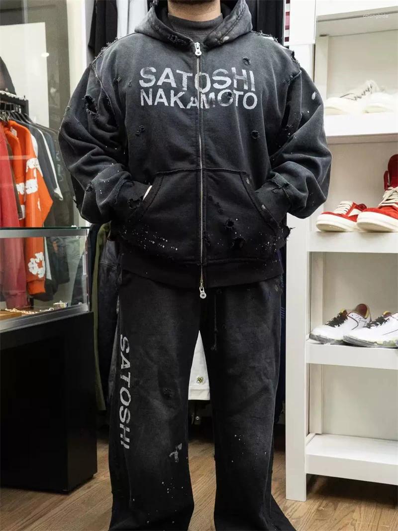 Men' s Hoodies Classic Letters Print Zipper Hoodie Hoode - view 5