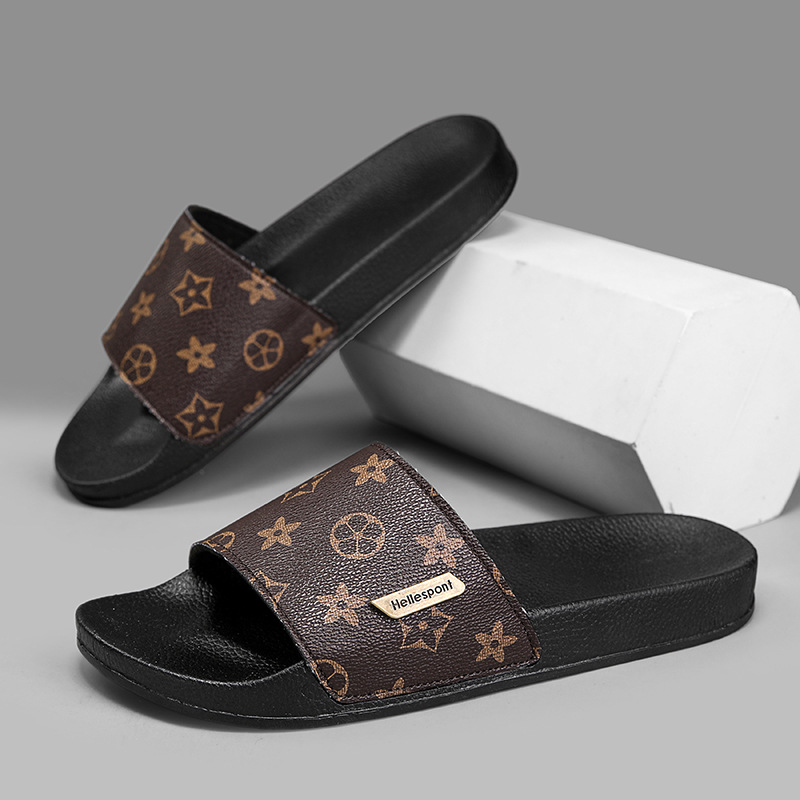 Luxury Design Slippers 2026 Men's Embossed Pattern Slide Sandals - Comfortable Cushioned Sole Footwear for Daily Home & Casual Use Free Shipping - view 7