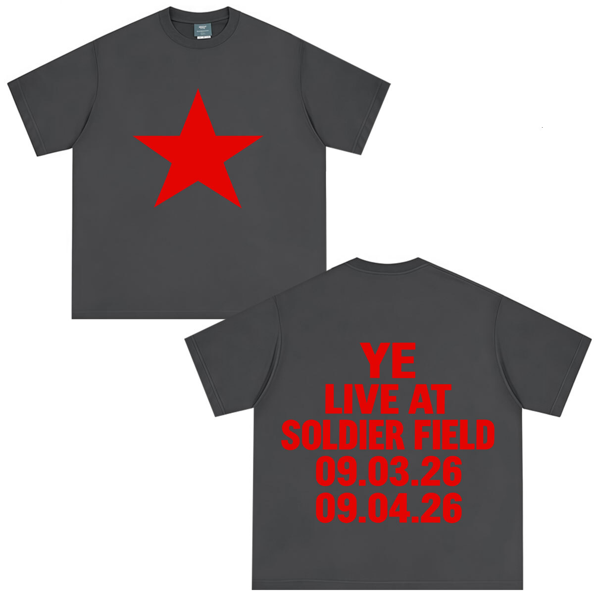 Rapper YE LIVE AT SOLDIER FIELD Tour 2026 Print T-shirt Tees Men Women Fashion Short-sleeved Cotton Loose Casual Hip-hop Punk T Shirts Tops - view 6