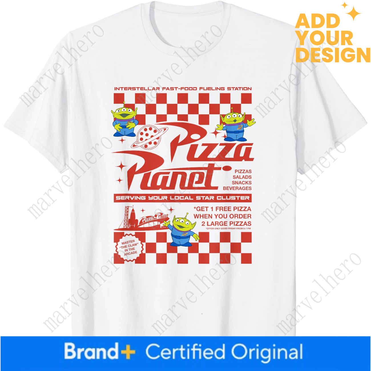 Pixar Toy Story Pizza Planet Iconic Retro Flyer Logo T Shirt