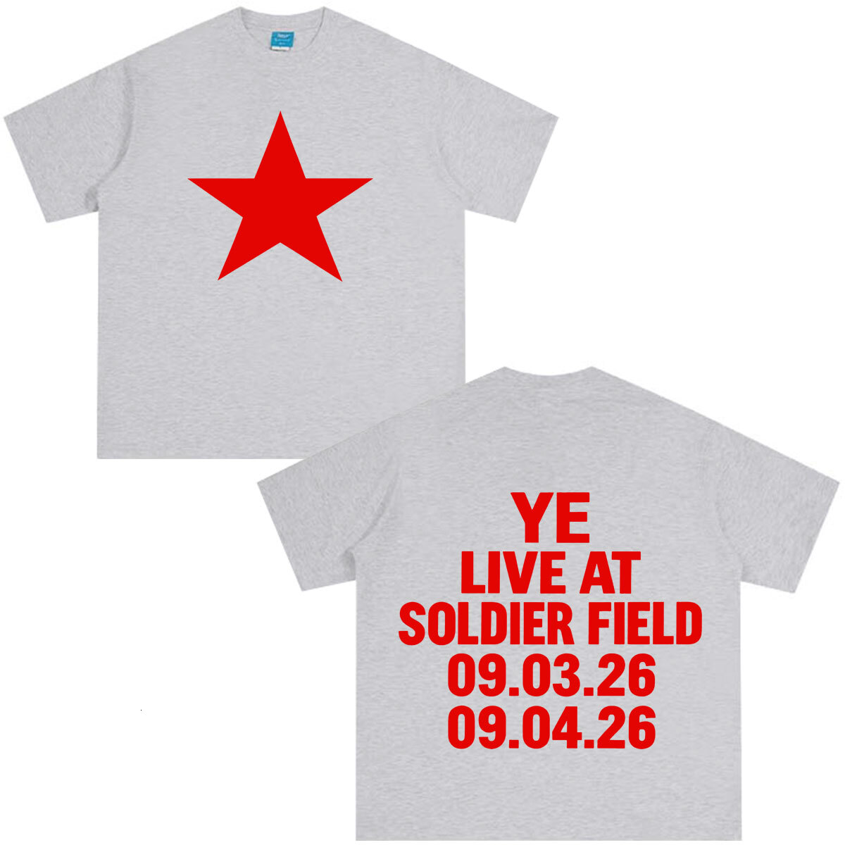 Rapper YE LIVE AT SOLDIER FIELD Tour 2026 Print T-shirt Tees Men Women Fashion Short-sleeved Cotton Loose Casual Hip-hop Punk T Shirts Tops - view 4