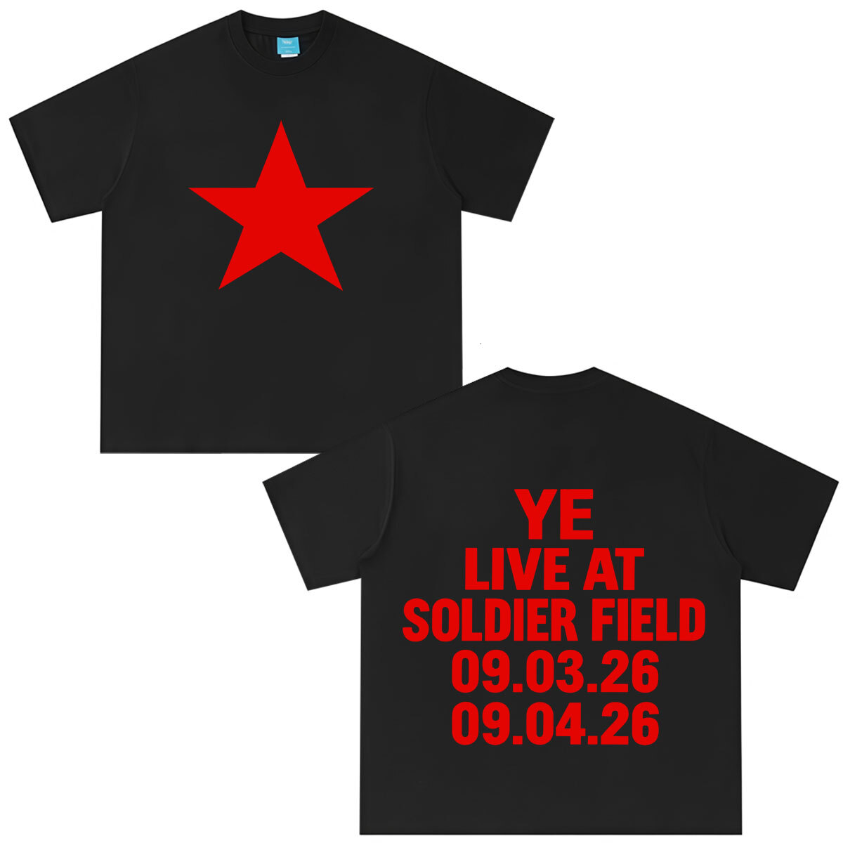 Rapper YE LIVE AT SOLDIER FIELD Tour 2026 Print T-shirt Tees Men Women Fashion Short-sleeved Cotton Loose Casual Hip-hop Punk T Shirts Tops - view 8