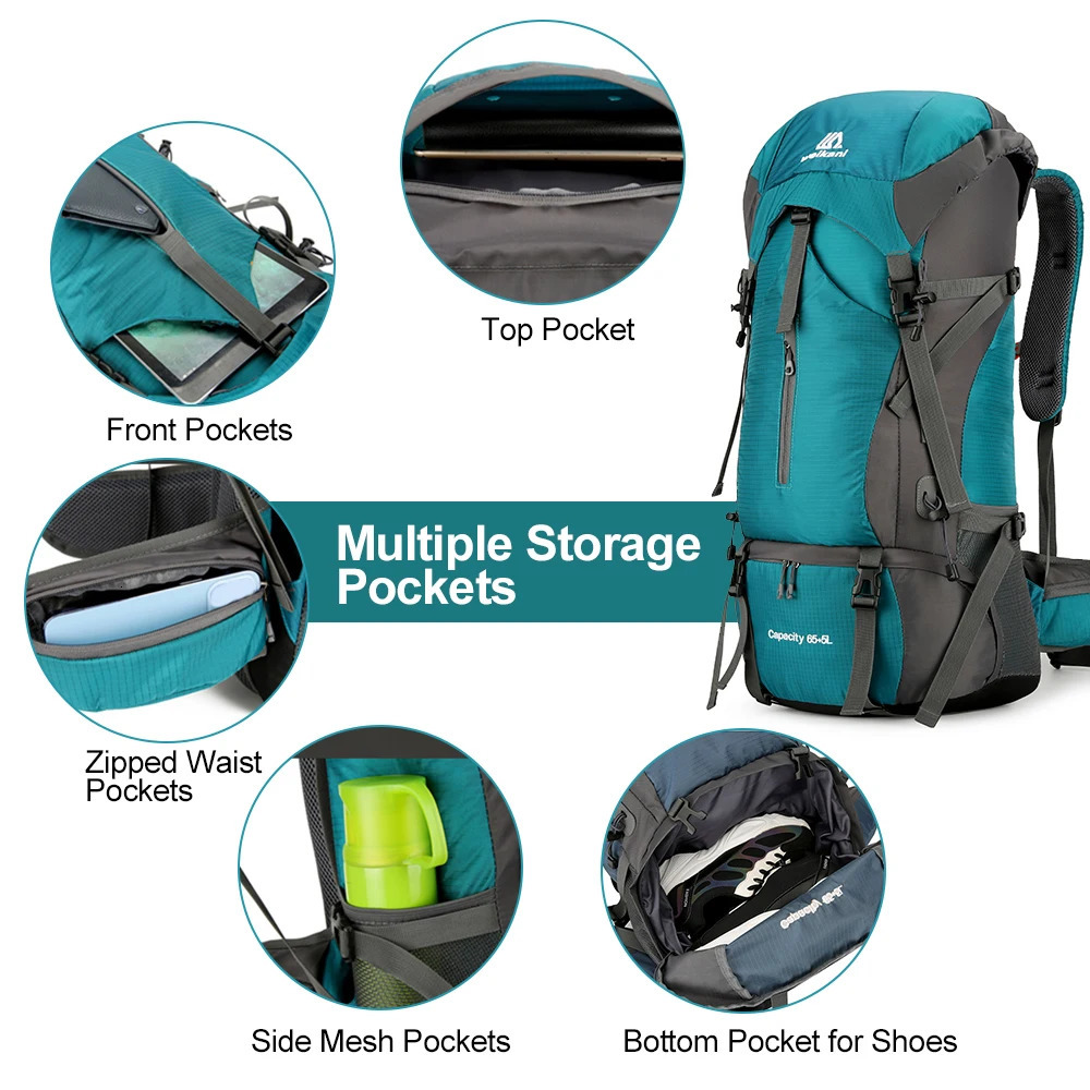 70L Hiking Backpack Camping Climbing Rucksack Travel Trekking Rucksack Mountaineering Bag Outdoor Sports Backpack Waterproof 260910 - view 5