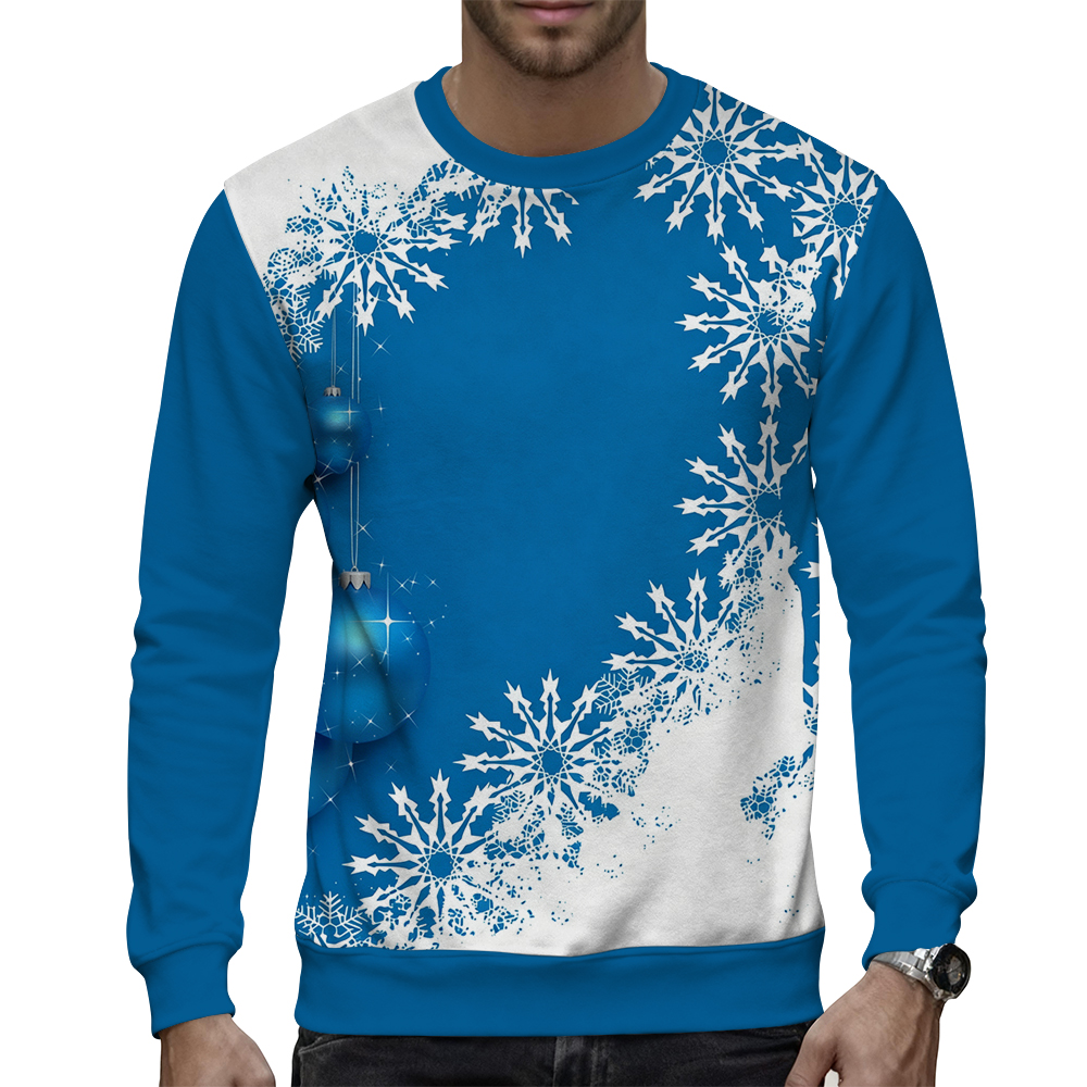 Men's Casual Unhooded Pullover Sweatshirt Ideal For Transition Seasons