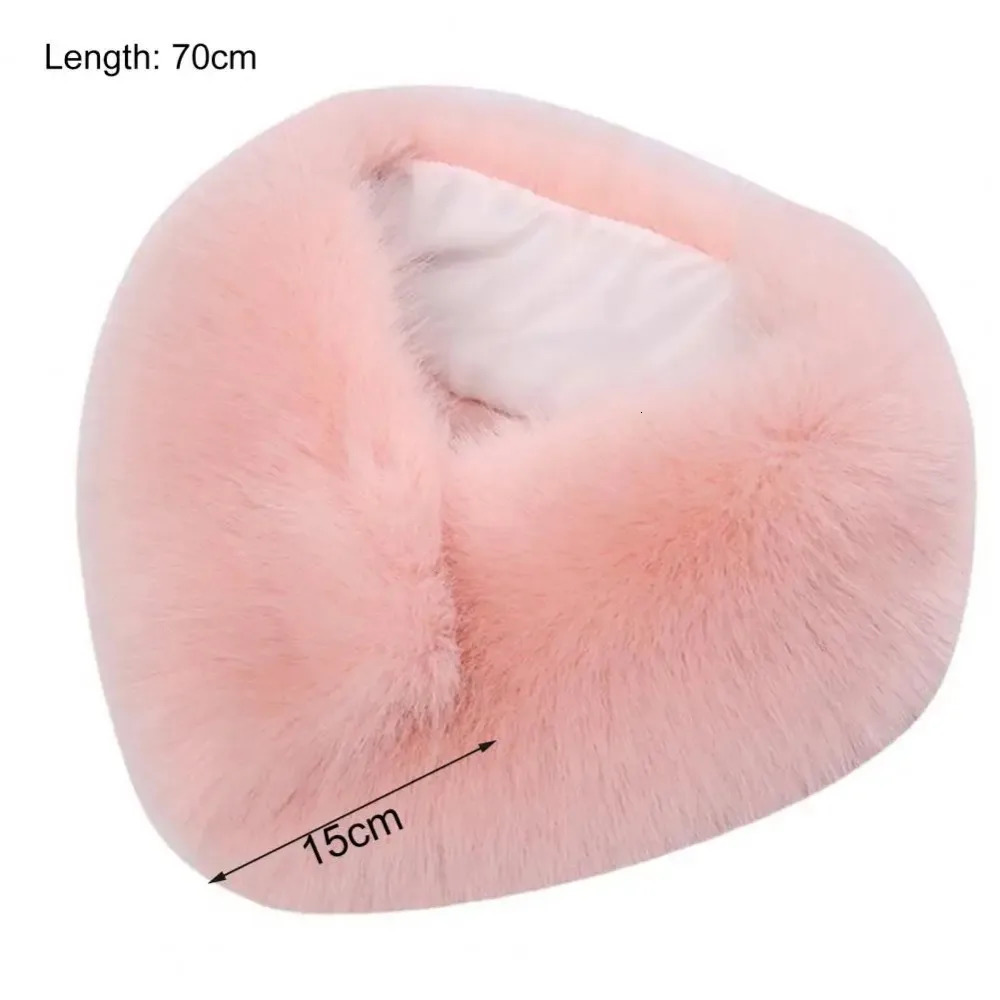 Double Sided Scarf Thick Warm Loop Circle Fur Collar Trim Detachable Windproof Faux Fox Fur Neck Warmer 260909 - view 7