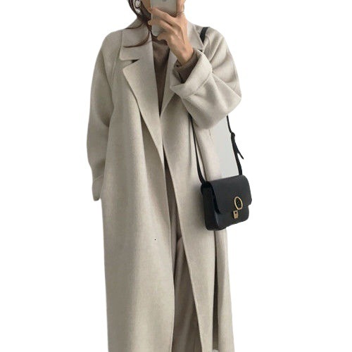 French-Style Vintage Coat, Elegant And Slimming, Loose-Fitting, Korean-Style Mid-Length Hepburn Woolen Coat For Women, Thickened - view 6