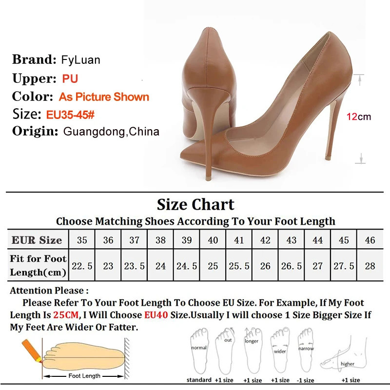 Size 35-45 Ladies Brown High Heels Pointed Elegant Women Shoes All-match 8CM 10CM 12CM Shallow Stiletto Office Party Pumps 260909 - view 5