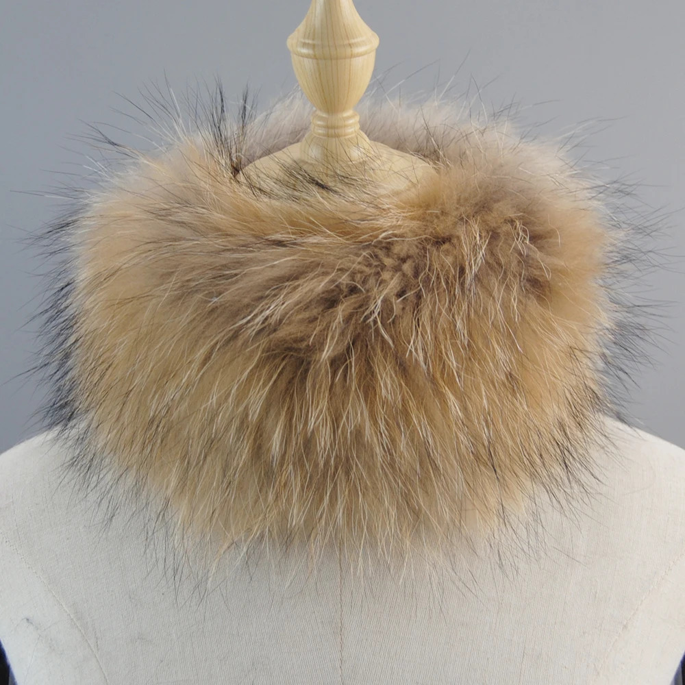 Winter Fox Fur Neck Warmer High Quality Knitted Natural Fluffy Headband Fashion Ring Scarf Women Fox Fur Ring Scarves 260909 - view 4