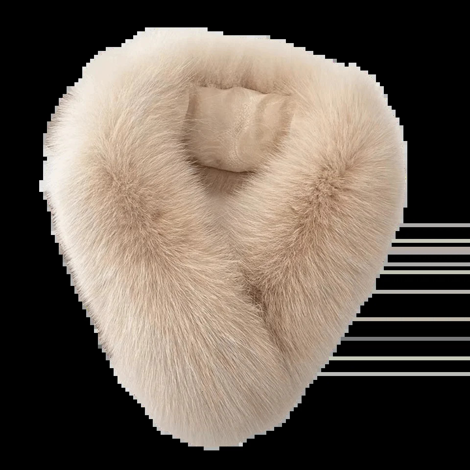 Double Sided Scarf Thick Warm Loop Circle Fur Collar Trim Detachable Windproof Faux Fox Fur Neck Warmer 260909
