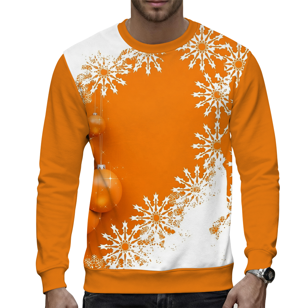 Men's Casual Unhooded Pullover Sweatshirt Ideal For Transition Seasons - view 3