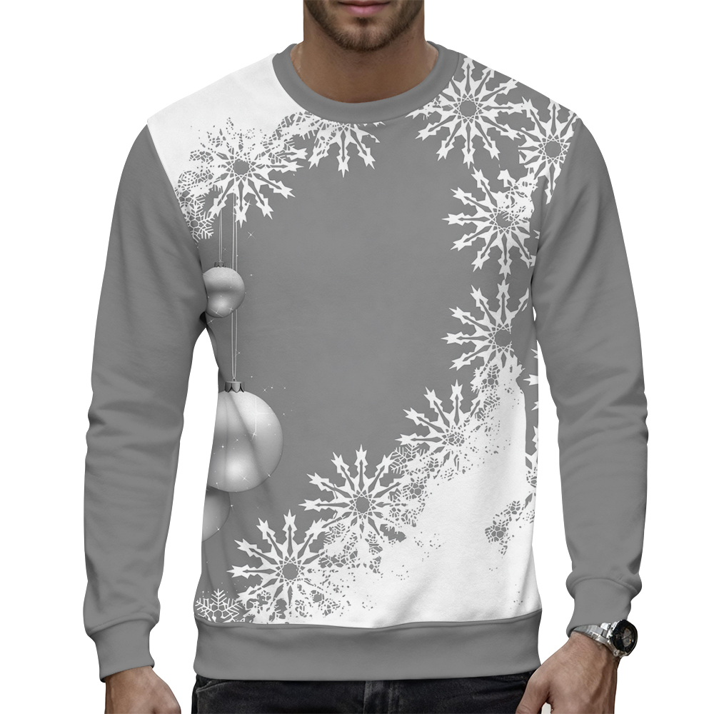 Men's Casual Unhooded Pullover Sweatshirt Ideal For Transition Seasons - view 4
