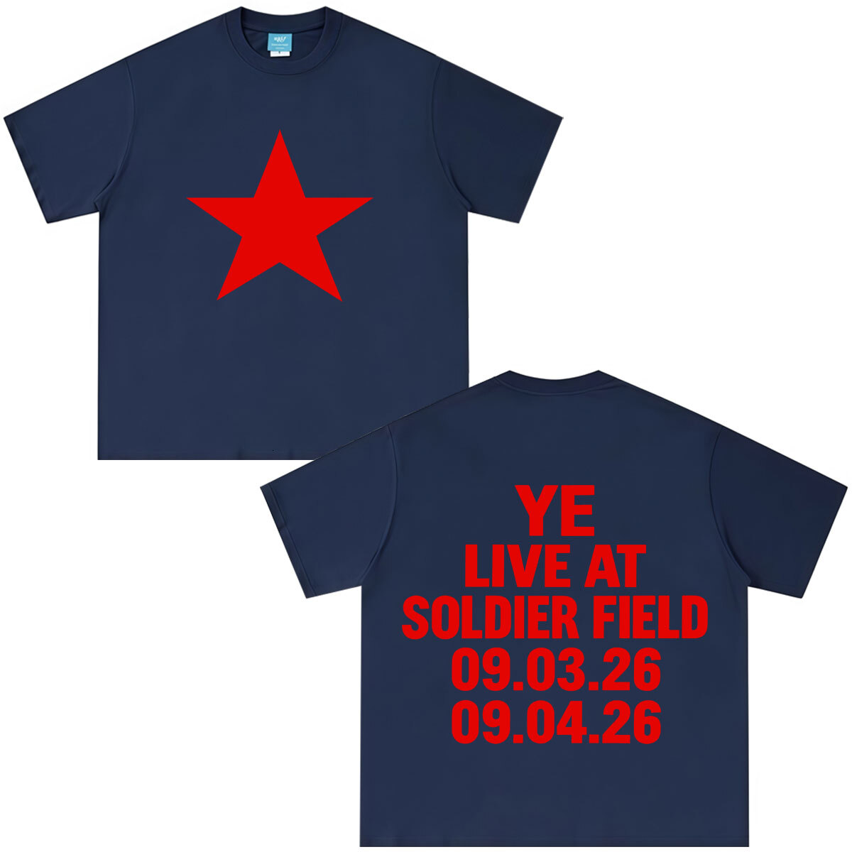 Rapper YE LIVE AT SOLDIER FIELD Tour 2026 Print T-shirt Tees Men Women Fashion Short-sleeved Cotton Loose Casual Hip-hop Punk T Shirts Tops - view 7